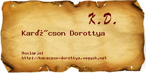 Karácson Dorottya névjegykártya